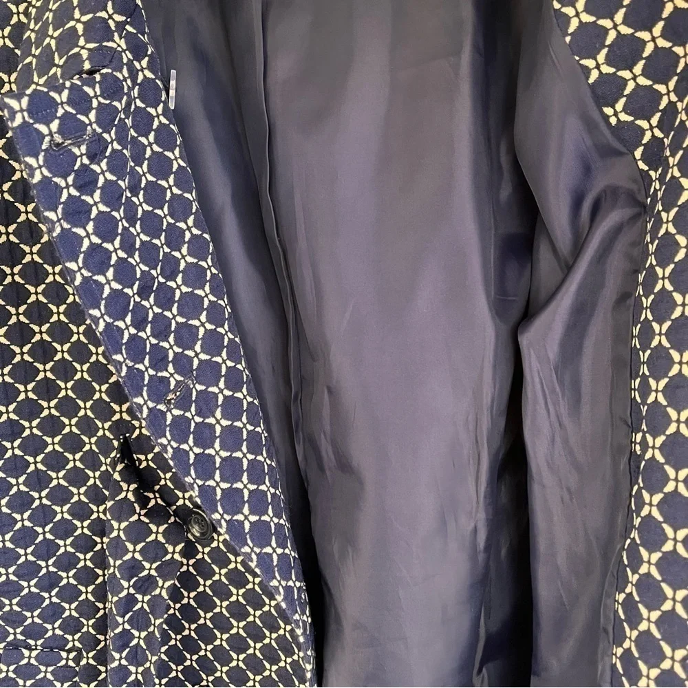 Liz Claiborne Sz Lg Double Breasted Short Sleeve Coat Old Money Preppy Career